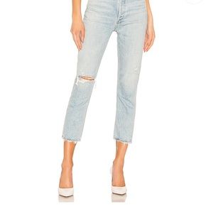 Agolde Riley High Rise Straight Crop in Shatter